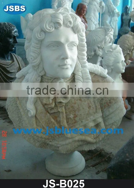 Carved marble religious lady bust