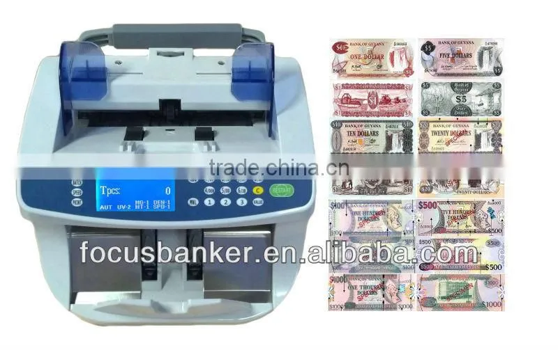 Money Counter with 3D and DD size Detection for Many Currency including Guyanese dollar(GYD)