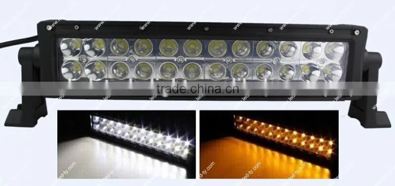 High Quality Amber and White LED Light Bar 13.5" LED Driving Light Bars 72w Car LED Light Bar