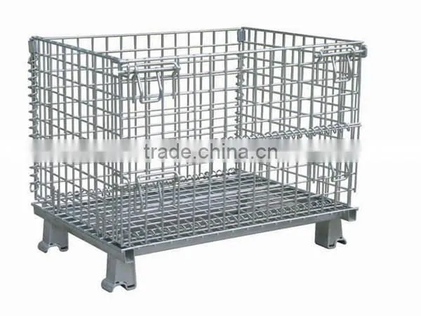 Stackable steel wire mesh storage cage