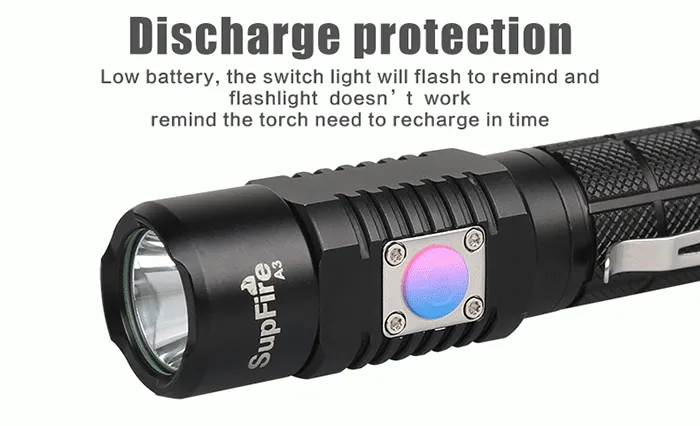 Hot model dual position switch USB flashlight A3