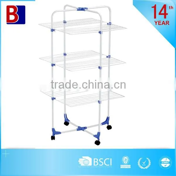 Latest fashion 3 Tiers Metal Cross folding clothes dryer