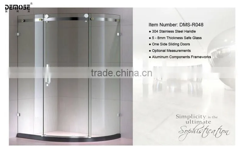 bs6206 bathtub frameless glass shower screen