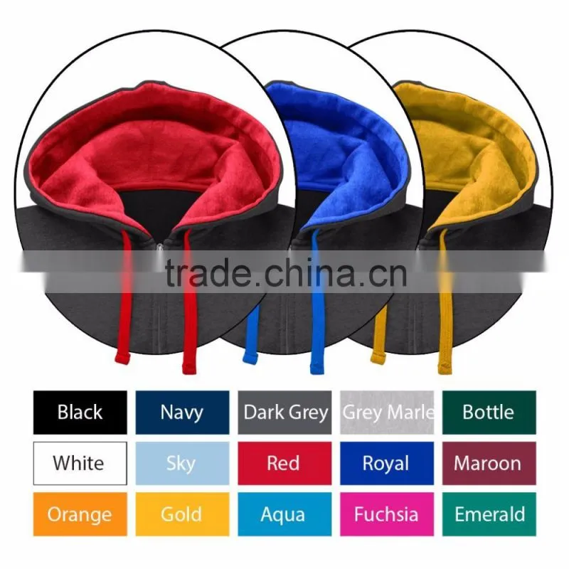 Zip and Tie Style Plain Custom Hoodies Men