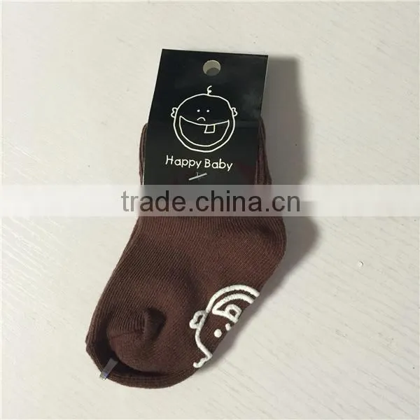 Smiley face socks for kids, rubber soles socks for baby