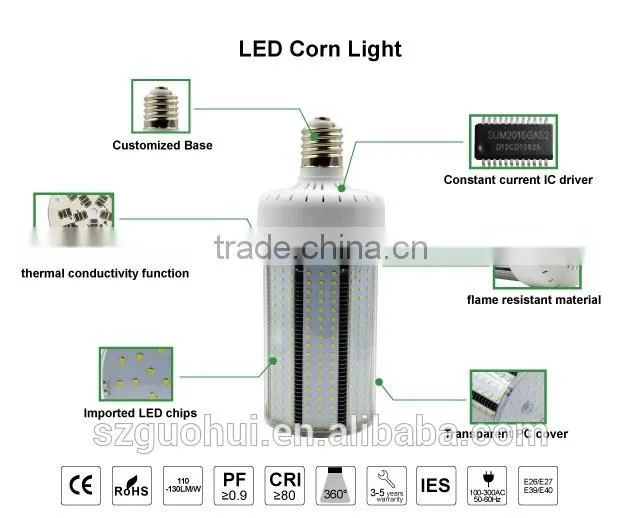 Led corn bulb light 80W SMD5630 85-265V 360degree