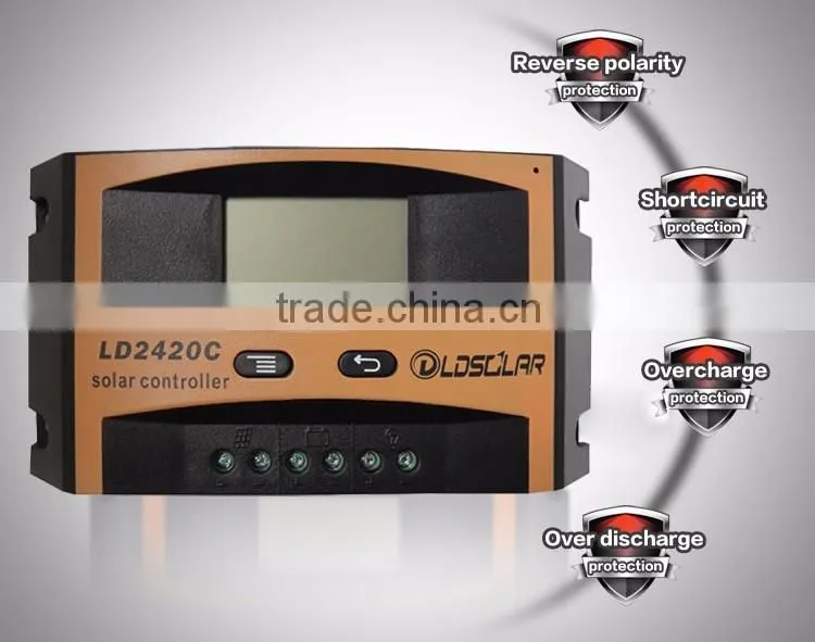 PWM 10A 12/24V auto PV solar charge controller with LCD screen