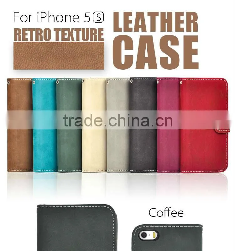 Purple flip leather case for iPhone5S Retro texture!!!
