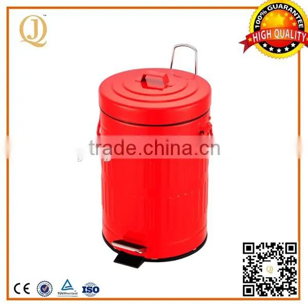 waste management home garden red metal colored trash can