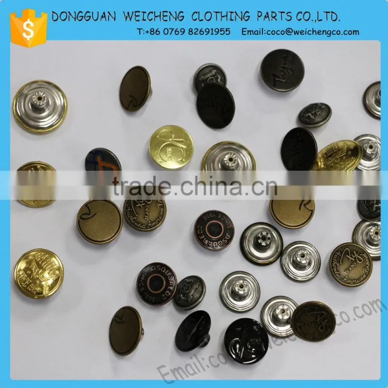 wholesale metal button for garment/High quality newest garment accessories button for jeans