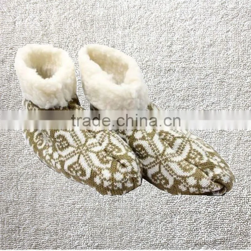 New Ladies Girls Knitted Lined Anti Slip/Skid Indoor Ankle Boot Slipper Socks non slip ankle socks