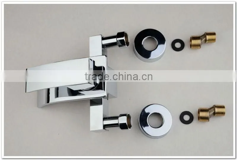 Wall Mounted chrome Waterfall bathtub shower mixer tap QH0517W