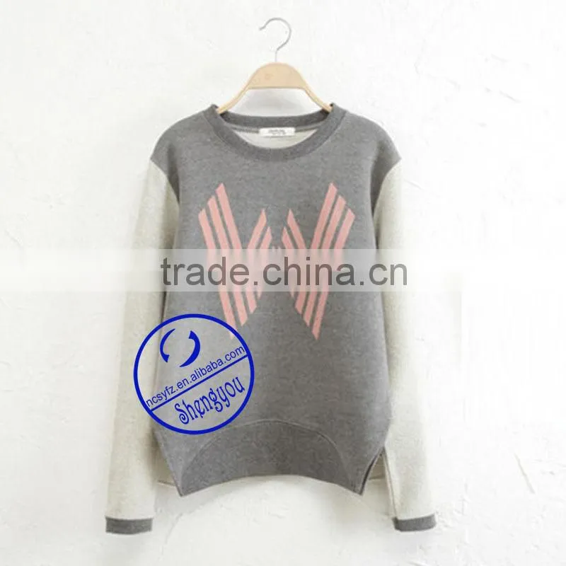 Wholesale custom women's crewneck sweatshirt with printed