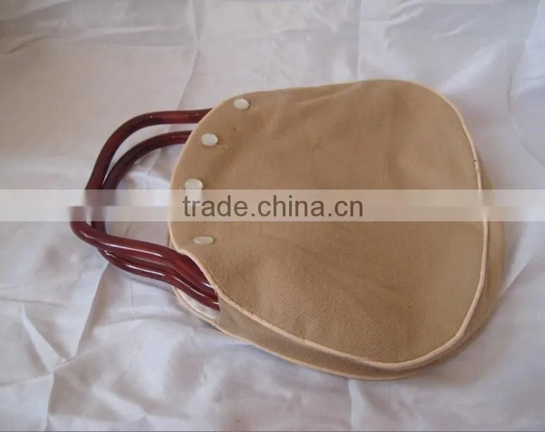Bermuda bag, reversable purse, Vintage beige fabric handbag, bags and purses, pocket handbag
