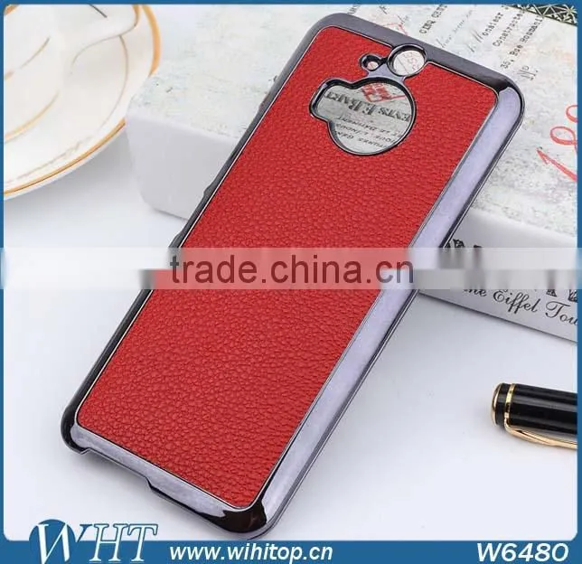 Wholesale China Supplier Case for HTC M9 Plus, for HTC M9 Plus Case Slim Leather Chrome Cover