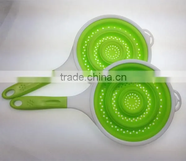 High Quality Stainless Steel Mesh Strainer & Colander with Long silicone handle
