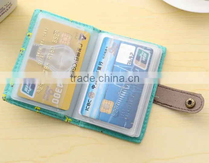 Multifunctional flowers printing ID card holder with snap closure made in China