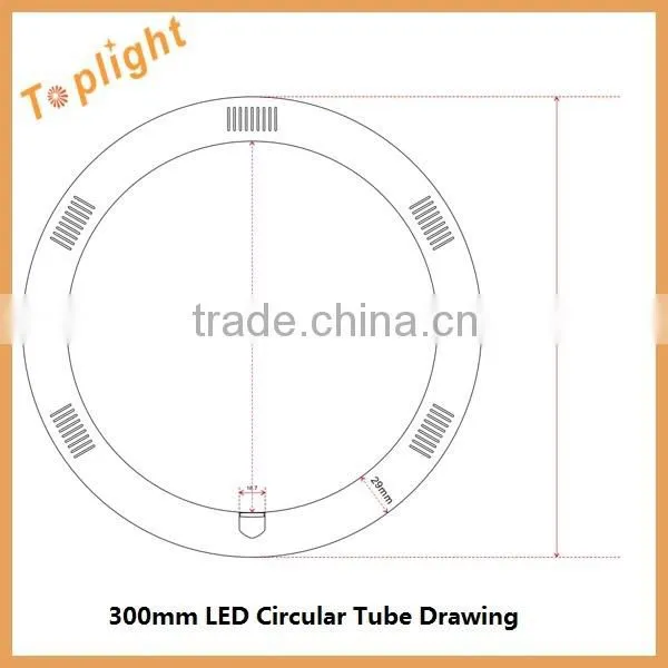2700K Transparent Cover 15W 18W LED Circular Lights Diameter 300mm T9 G10q