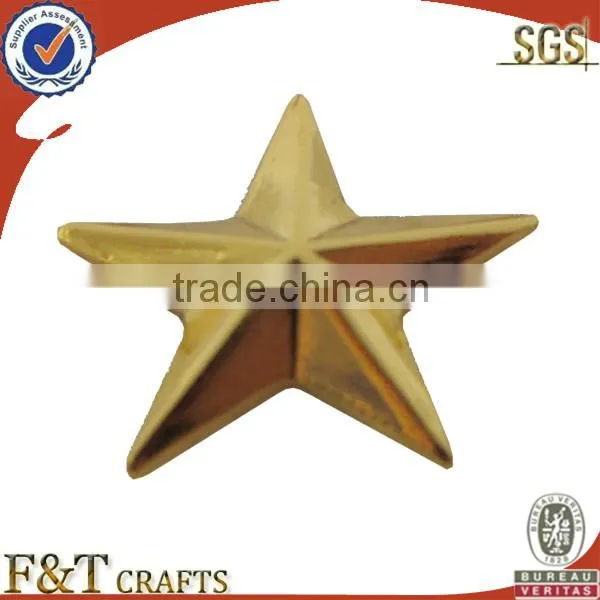 custom shaped 3D gold die cast metal badge