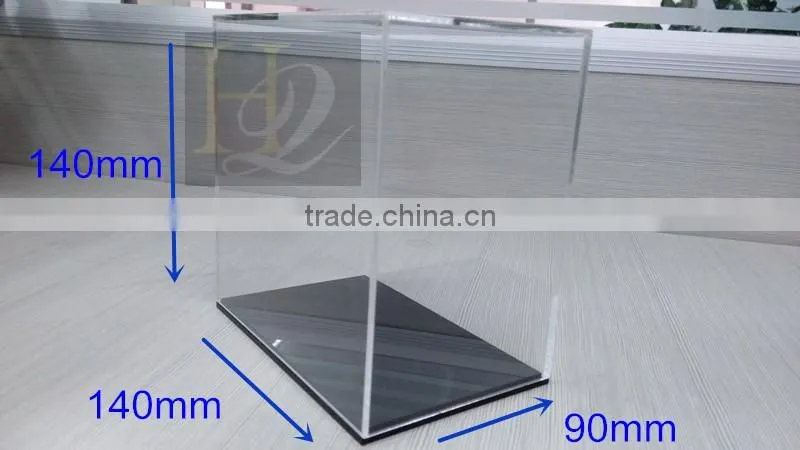 2016 Fashional rectangle clear acrylic display gift box with lid