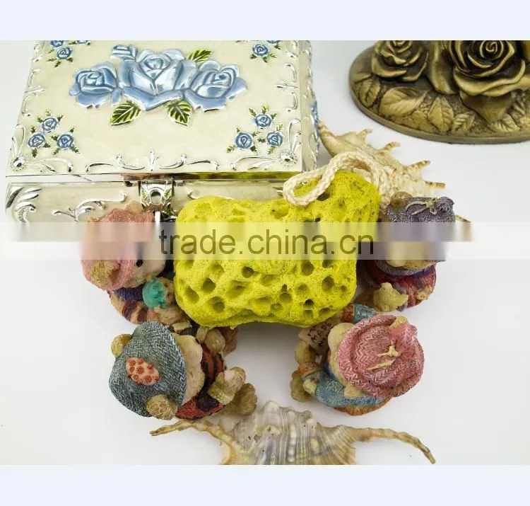 Mendior Fresh Ginger sponge yellow bath sponge with rope OEM/Wholesale
