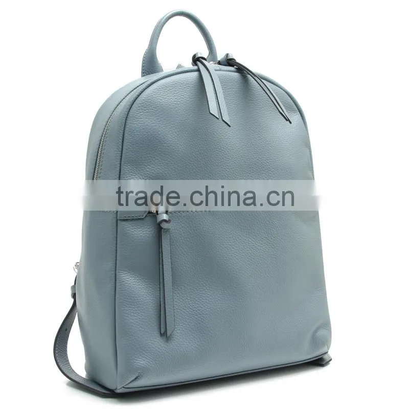 CSS1500-001 ladies simple pebbled cow leather 100 % genuine leather backpack