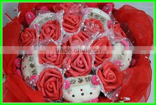 hot sale red plush flower bouquet