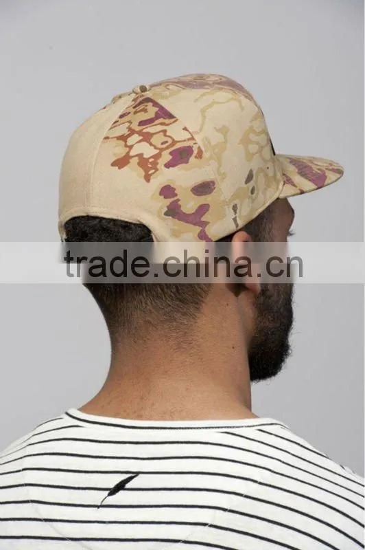 100% acrylic embroidery camouflage custom hip hop cap