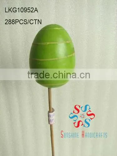 2014 Hot Sale Artificial Polyster Easter Egg With Stem For Christmas And Home Decoration