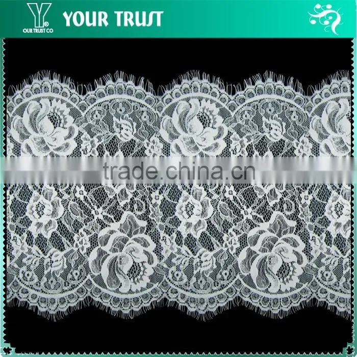 Width 14.0 Centimeter White Stretch Tape Trim Spandex Jacquard Elastic Lace