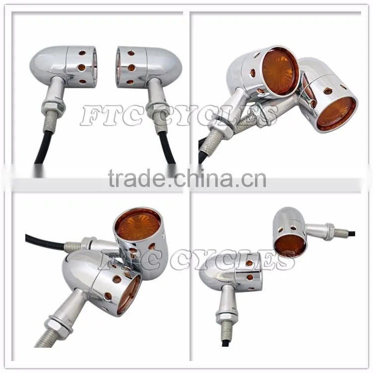 Aftermarket Custom Chrome LED Harley Chopper Motorcycle Turn Signals