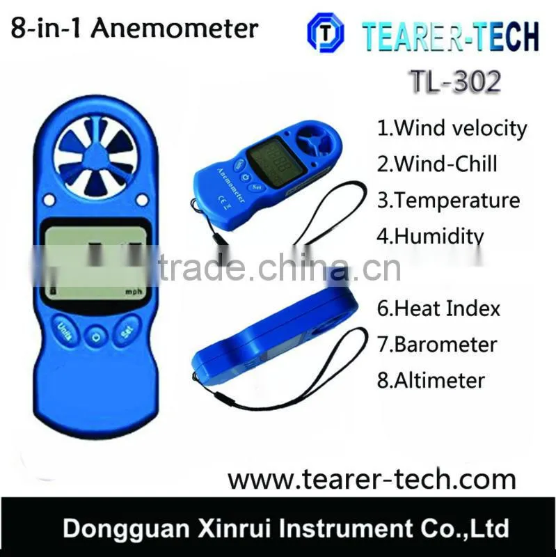 Multifunction Humdity Temperature dew point heat index Anemometer Air Flow ENVIRONMENT TESTER with barometer altimeter TL-302