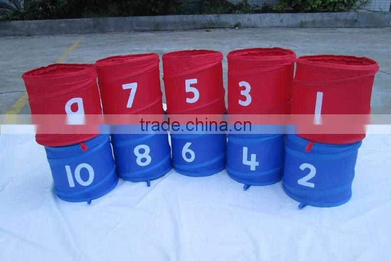 Portable receive barrels colored storage baskets