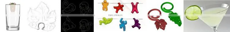 silicone colorful wine glass marker for bar, night club, home party