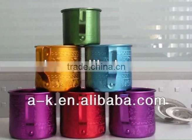 Aluminum hard anodized pattern mug