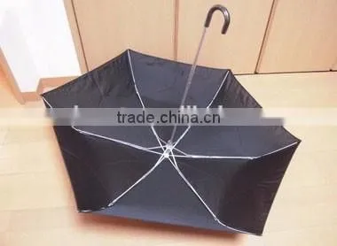 Aluminium Cheap Advertising 3 Folding Black Promotion Umbrella