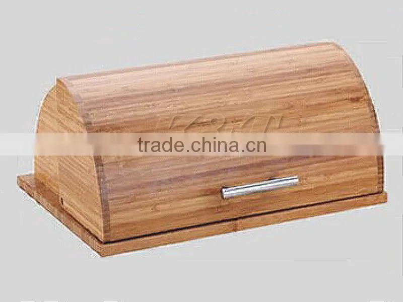 Natural flip bamboo bread box