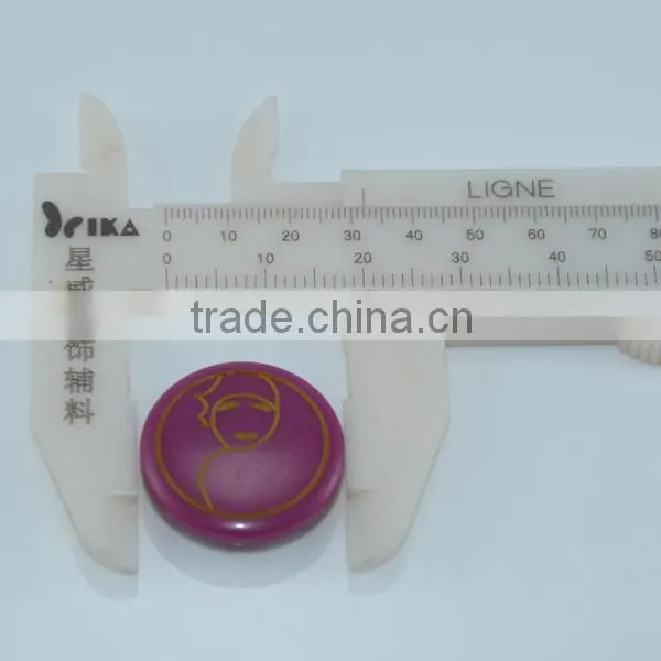 Newest design round custom laser engraved resin buttons /button clothes