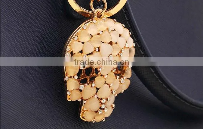Kingman 2013 Rhinestones High Quality Skull Head Keychain