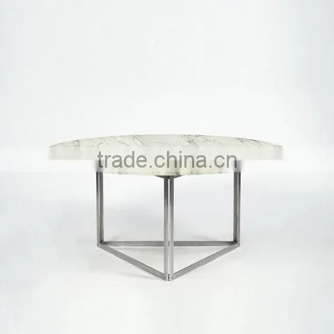 Stone/Marble table top with metal frame