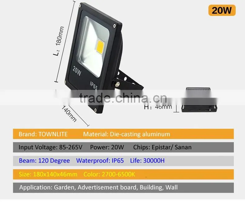 Slim type long-distance outdoor LED flood light 50w