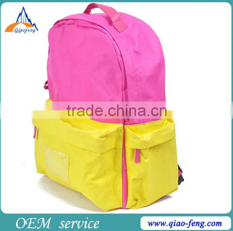 Qiaofeng custom polyester cute waterproof backpack bags for high school girls