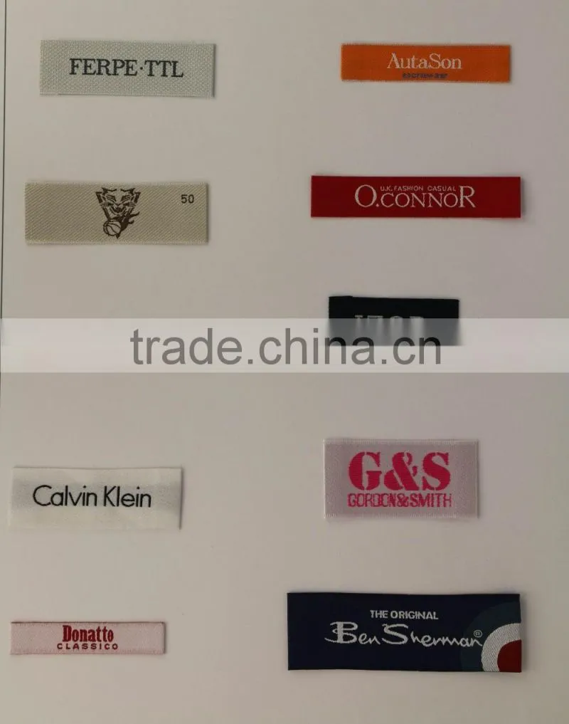 Custom Garment Woven Neck Labels With Brand Name Logo For Clothing