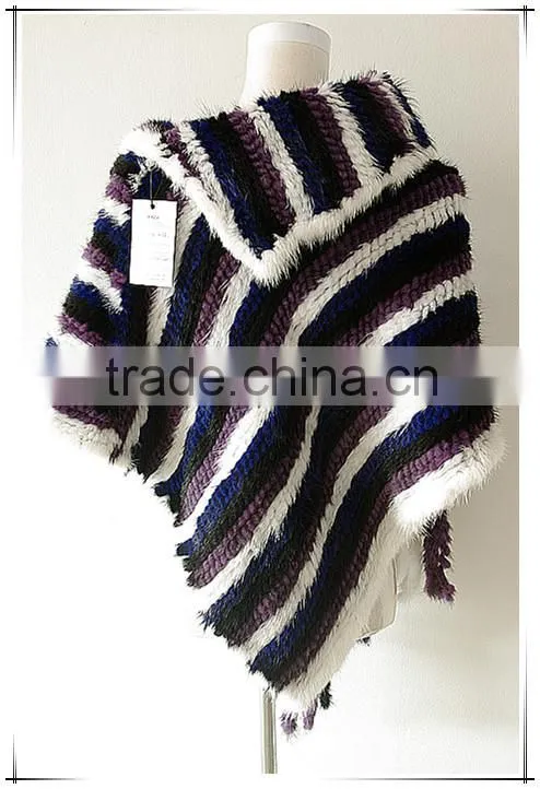 Real Mink Fur Woman Fashion Shawl/Poncho KZ14081
