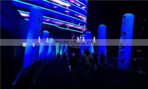 2016 Electric Run Guangzhou color-changing inflatable led decorative pillars, led lighting inflatable columns for sale