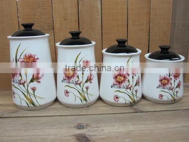 Wholesale Elegant Green Ceramic Food Storage Bottle