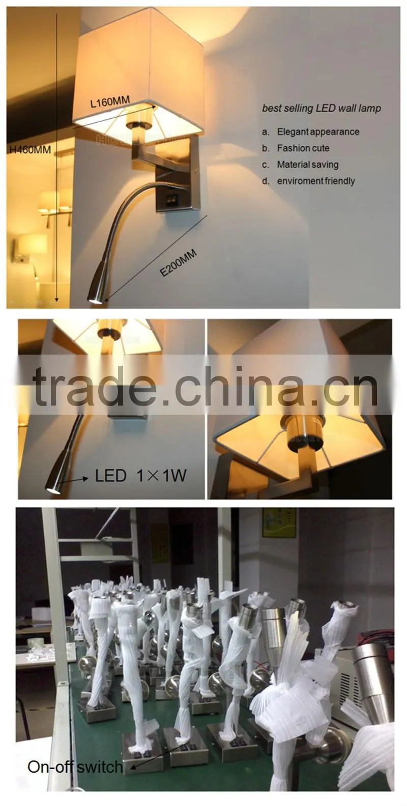 CE ROHS approved hotel guestroom LED wall lamp, hotel guestroom LED wall lamp, LED wall lamp WL1041