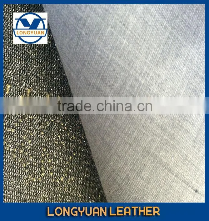 shiny artificial leather woven back glitter pu leather for shoes