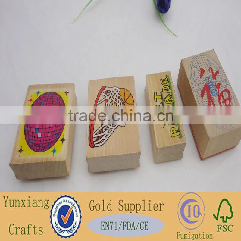 Square Wooden Stamp with Animal Design