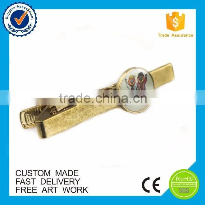 4.5 CM Long gold plate gentleman Tie Bar Men`s Tie Clip